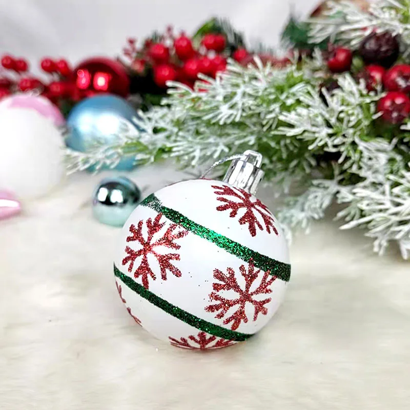 Weihnachten 3-6 cm Boxed Ball Anhänger 42 Stücke/44 Stücke Farbe Weihnachtsbaum Ball Dekoration Set Kreative Urlaub Geschenke für Freunde 6