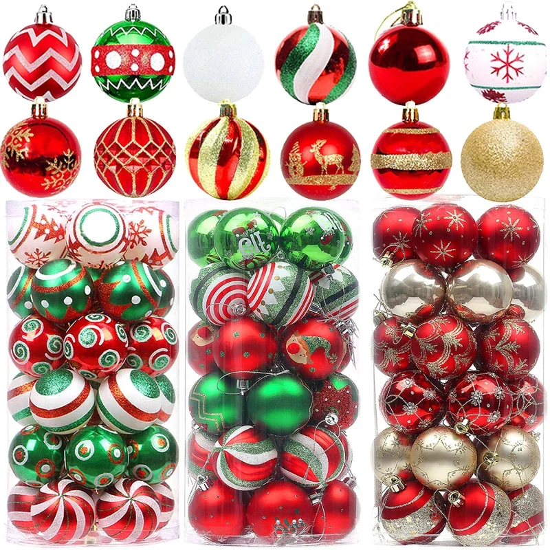 6 cm Weihnachtskugel Weihnachtsbaum Bunte bemalte Kugeln Hängende Anhänger Ornamente Weihnachten Neujahr Party Dekoration Lieferungen