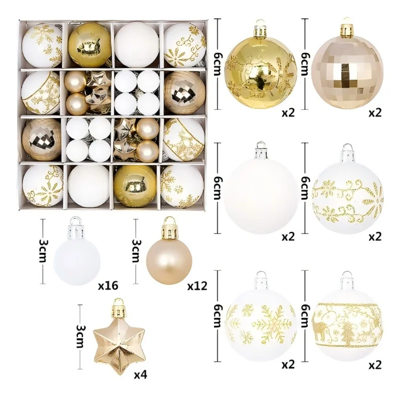 Weihnachtskugeln, Weihnachtsbaum, hängender Anhänger, Rotgold, Kugeln, Ornament, Kugel, Weihnachten, Zuhause, Party, Dekoration, Set, 2026, Neujahrsgeschenke 2
