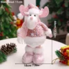 1PC Neue Santa Claus Schneemann Elch Rosa Pailletten Teleskop Puppe Frohe Weihnachten Dekorationen Fenster Requisiten Passenden Liefert Ornamente 3