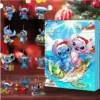 24 Stück Disney Stitch Figur Anime Acryl Modell Weihnachten 24 Tage Adventskalender Box Jungen Mädchen Party Geschenk Kinder Festival Spielzeug 3