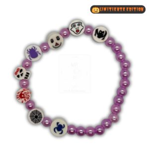 Halloween-Armband „Witchy Vibes“ – Spinnen & Geister in Lila