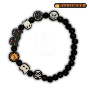 Halloween-Armband „Dark Souls“ – Schwarze Edition mit Totenköpfen