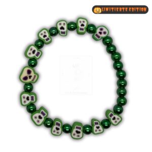 Halloween-Armband „Skull Parade“ – Grüne Edition mit Totenköpfen
