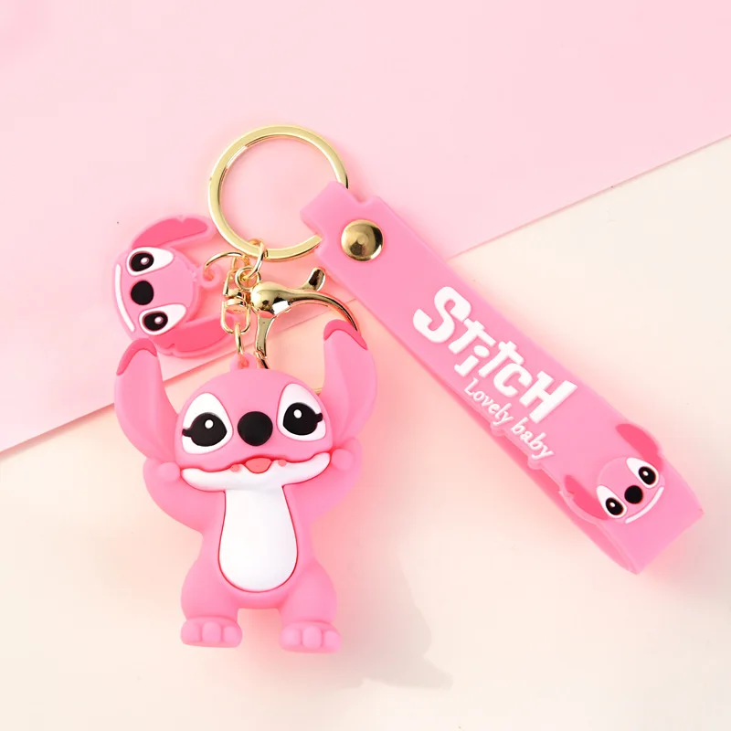 Disney Anime Stich Schlüsselanhänger Niedliche Figur Puppe Rucksack Anhänger Auto Schlüsselanhänger Zubehör Schultasche Anhänger Spielzeug Geschenk für Kinder 4