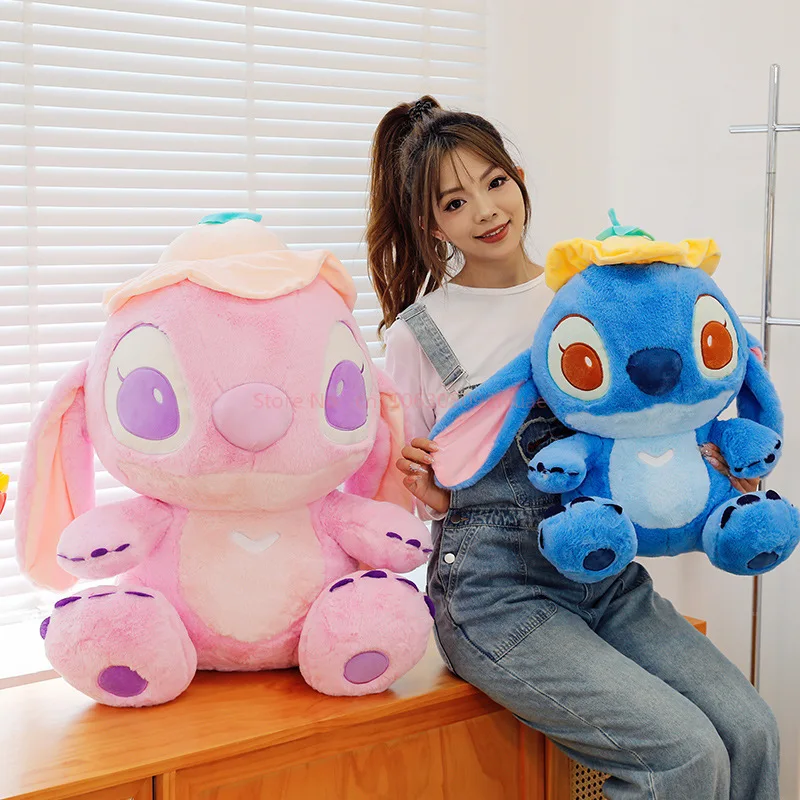 Disney Kawaii Lotusblatt Stich Plüschtier Großes Engelskissen Weiche Kuscheltiere Puppe Mädchen Geschenk Freundin Valentinstag Geschenk 4