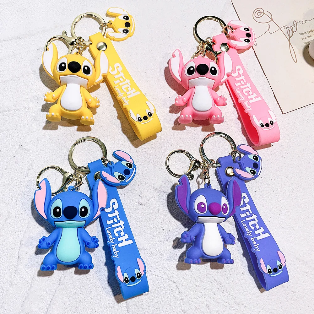 Neue Disney Lilo & Stitch Schlüsselbund Anime Cartoon Mickey Maus Minnie Nette Puppe Schlüsselring Ornament Schlüssel Kette Anhänger Kinder Spielzeug Geschenke