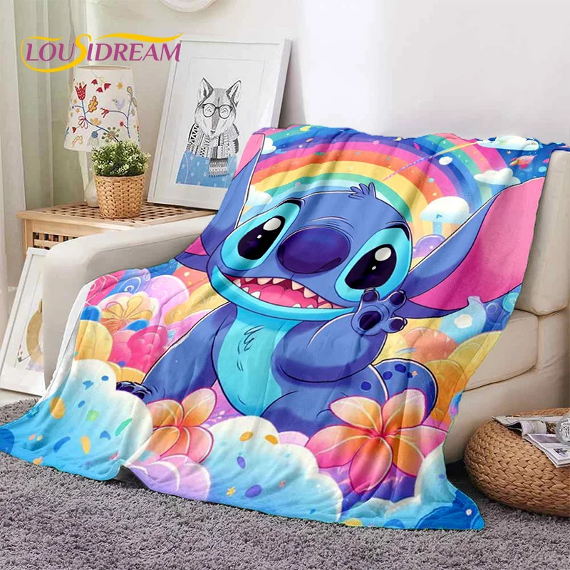 Cartoon Cute Stitch Disney Monster Decke, weiche Überwurfdecke für Zuhause, Schlafzimmer, Bett, Sofa, Picknick, Reisen, Büro, Abdeckung, Decke für Kinder