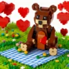 Lego Block Square Head Serie 40462, Valentinstag, kleiner Bär, Jungen und Mädchen, Puzzle, Bausteine, Spielzeug, Geschenk 6