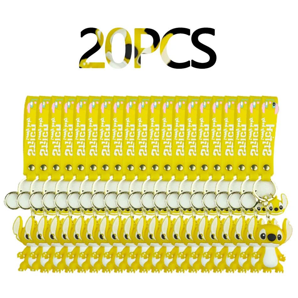 NEUE 2025 Heiße verkäufe 12/20PCS Großhandel Animation Disney Schlüsselbund ACG Stich Neue Cartoon Schlüsselbund Anhänger Auto Spielzeug kinder Geschenk 4