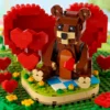 Lego Block Square Head Serie 40462, Valentinstag, kleiner Bär, Jungen und Mädchen, Puzzle, Bausteine, Spielzeug, Geschenk 4