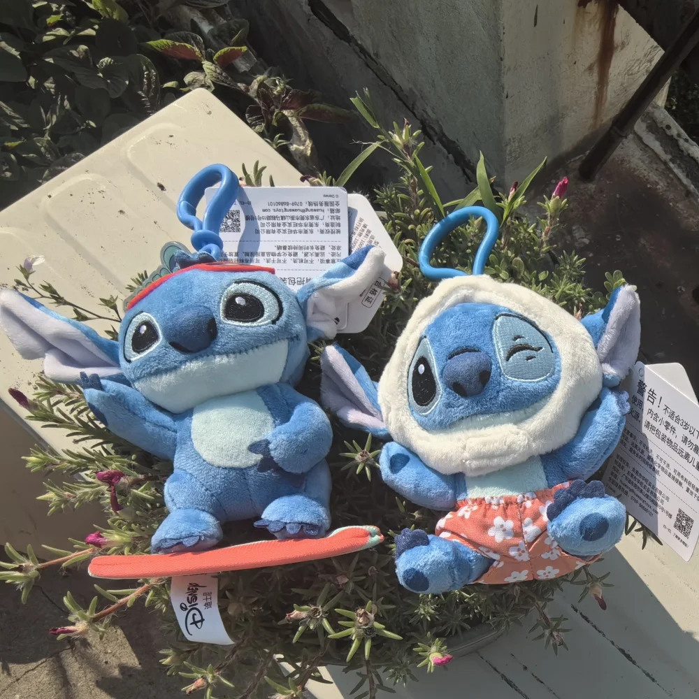 Disney Cartoon Stich Plüsch Anhänger niedlich schöne Rucksack Tasche Auto gefüllt Schlüssel bund weiche Plüsch Puppen Schlüssel ring Jungen Mädchen Geschenk