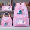 Stitch-Rucksack-Set, adrettes Nylon mit verstellbaren Trägern, Tablettenfach, inklusive Handtasche und Federmäppchen für den täglichen Weg zur Arbeit