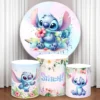 Stich Runde Zylinder Hintergrund Abdeckung Disney Thema Zylindrischen Kuchen Tisch Abdeckung Baby Dusche Geburtstag Party Foto Hintergrund