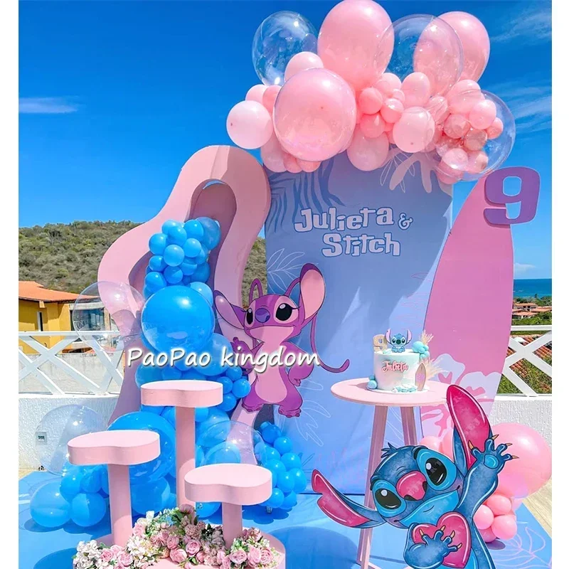 Neue 3D Lilo & Stitch Thema Geburtstag Party Luftballons Bogen Girlande Kette Kit Kinder Aufblasbare Spielzeug Globos Geschenke Liefert 3