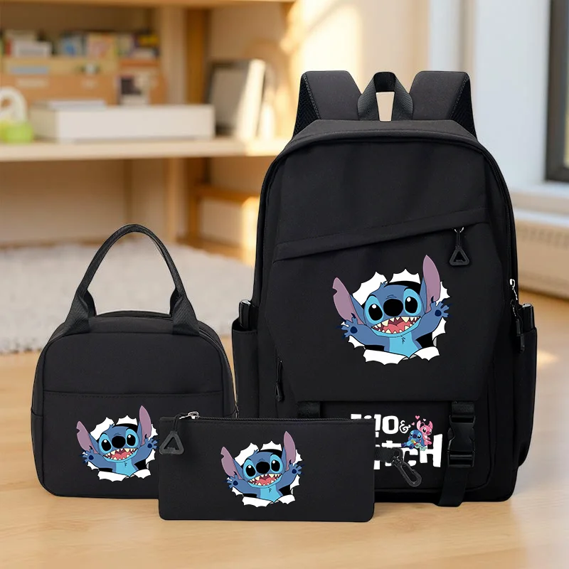 Stitch-Rucksack mit großem Fassungsvermögen, Cartoon-Preppy-Nylontasche, Einkaufstasche und Federmäppchen für den täglichen Pendelverkehr und den Schulanfang, auf Reisen 6