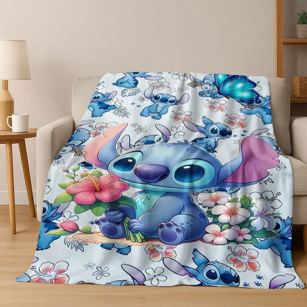 Niedliches Stitch-Monster 2026-Cartoon-Flanelldecke im neuen Stil, warme und gemütliche weiche Überwurfdecke für Zuhause, Schlafzimmer, Bett, Sofabezug, Kind 5