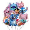 Stitch Party-Dekorationen, 8 Stück Stitch-Folienballons – Stitch Party-Folienballons und Lilo Angel-Folienballons für Stitch-Party