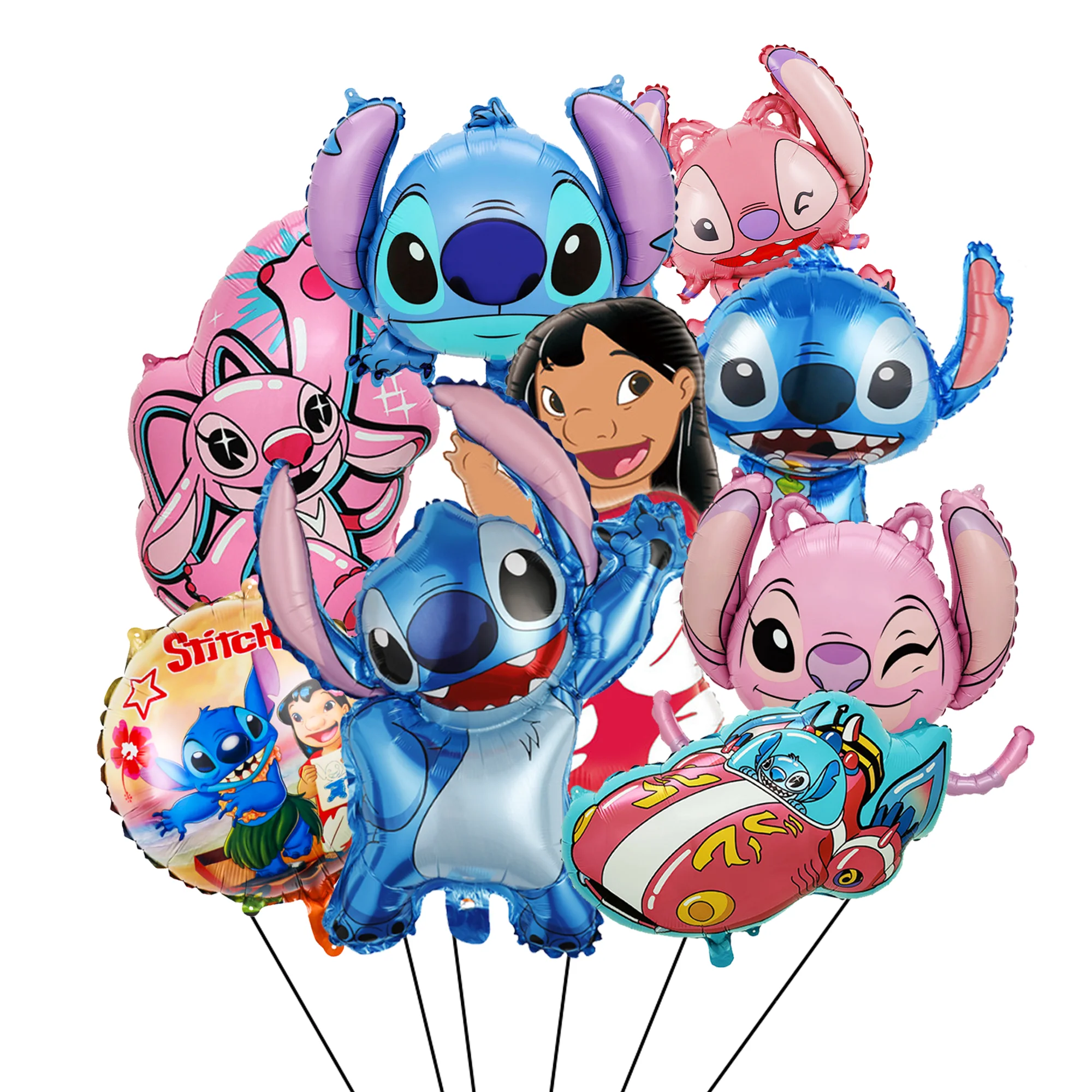 Stitch Party-Dekorationen, 8 Stück Stitch-Folienballons – Stitch Party-Folienballons und Lilo Angel-Folienballons für Stitch-Party