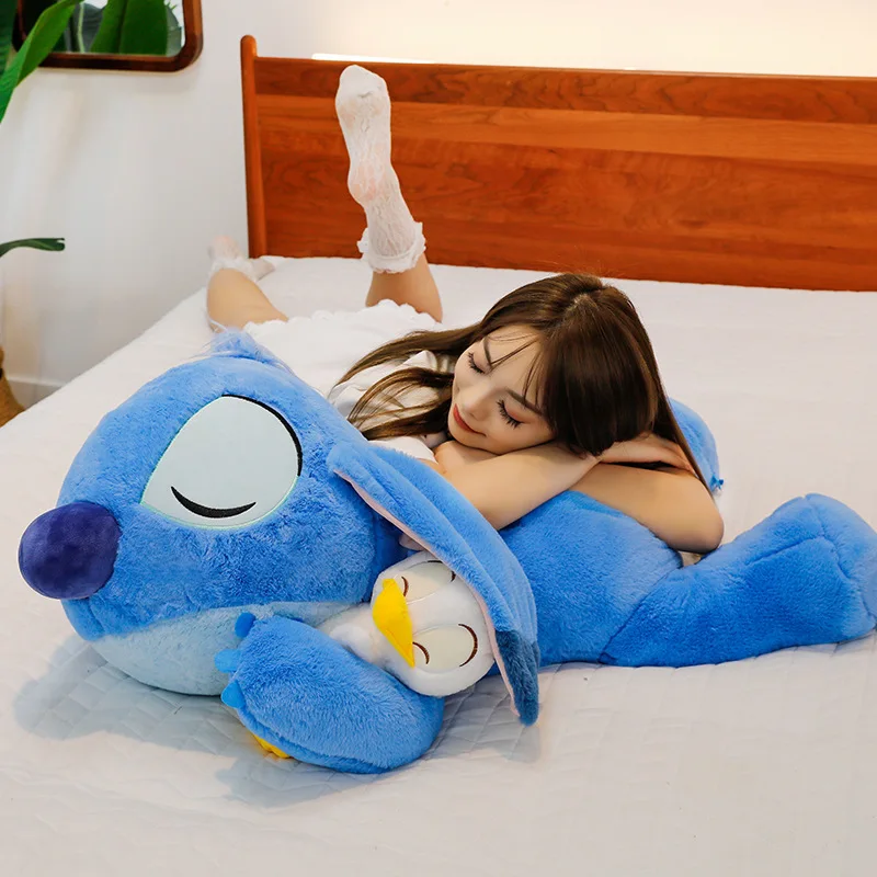 45-100 cm Disney Lilo & Stitch Plüschpuppen Anime Plüschtiere Stitch Embrace Duck Weiches gefülltes Kissen Weihnachtsgeschenk für Kinder 3