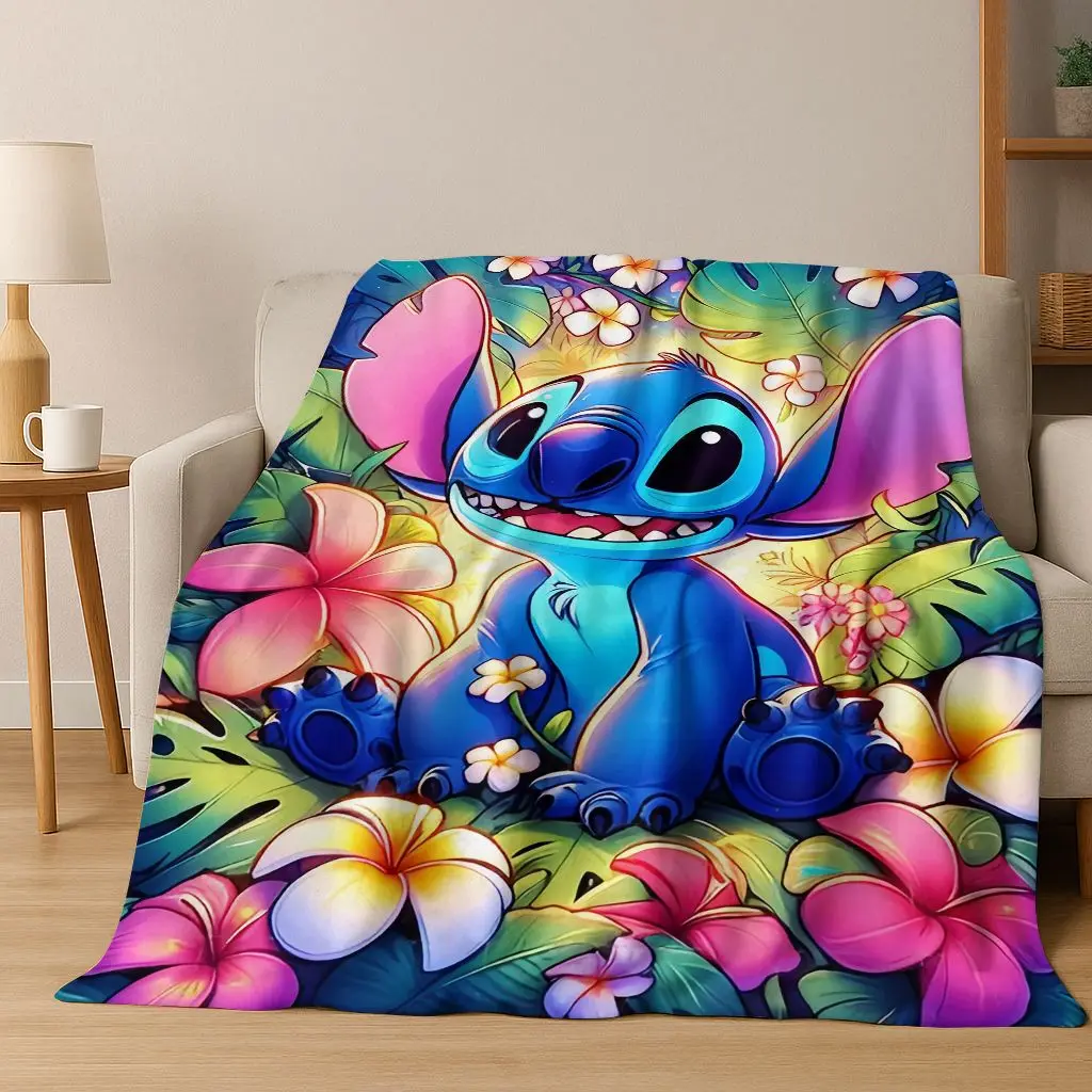 Niedliches Stitch-Monster 2026-Cartoon-Flanelldecke im neuen Stil, warme und gemütliche weiche Überwurfdecke für Zuhause, Schlafzimmer, Bett, Sofabezug, Kind 3