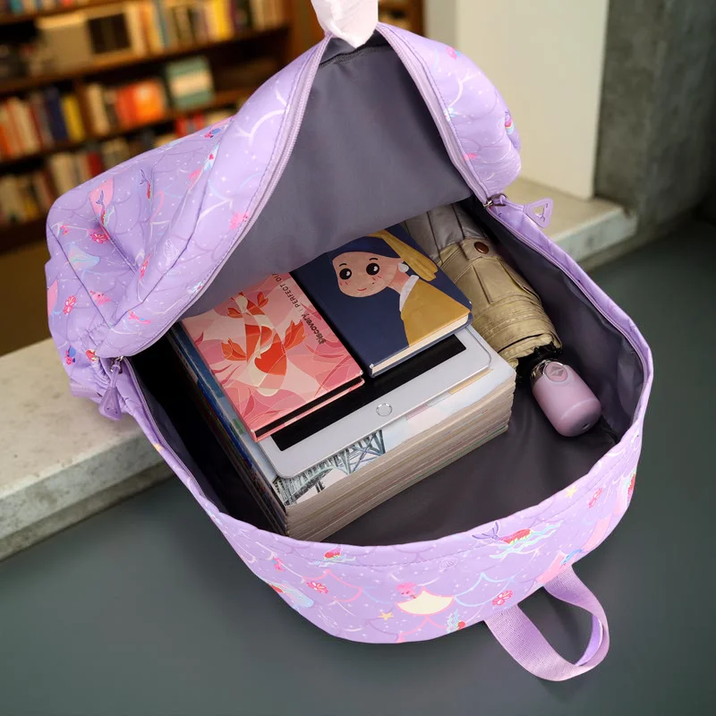 Stitch-Rucksack-Set, adrettes Nylon mit verstellbaren Trägern, Tablettenfach, inklusive Handtasche und Federmäppchen für den täglichen Weg zur Arbeit 3