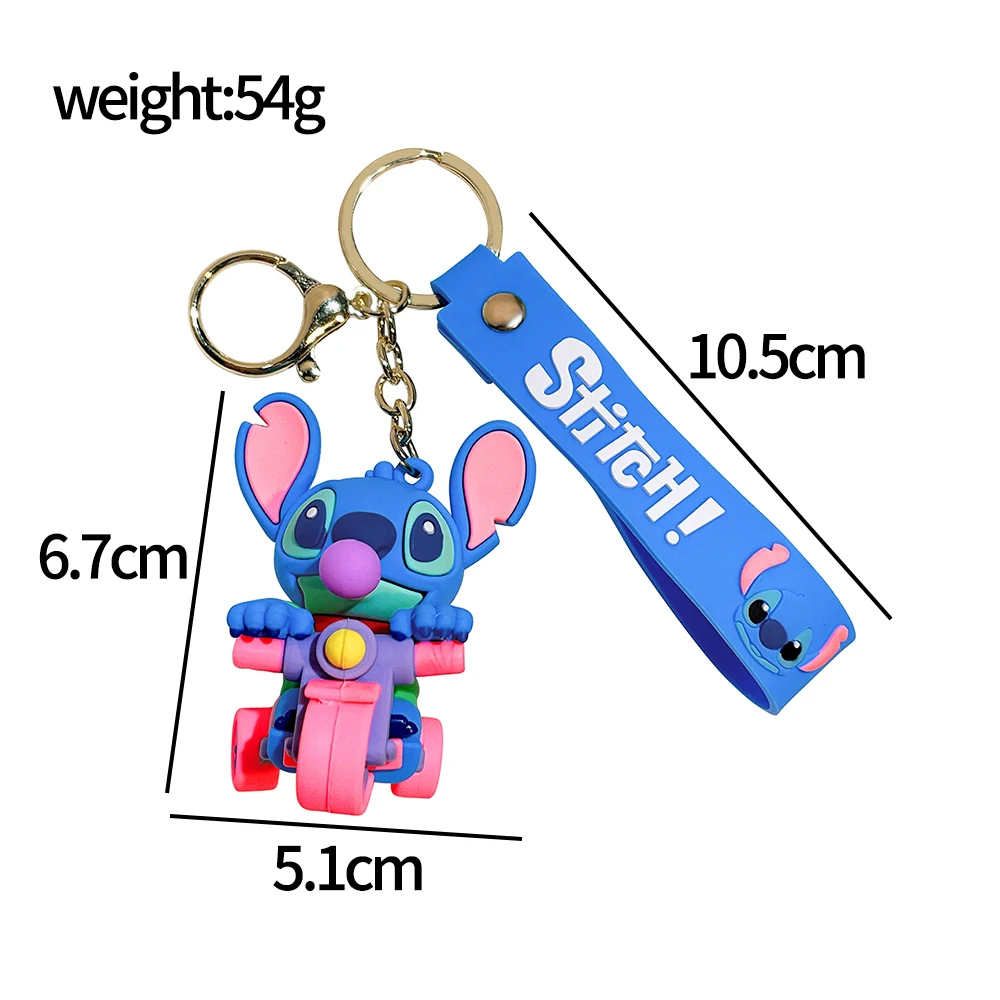 Cartoon Disney Lilo & Stitch Silikon Anhänger Schlüsselanhänger für Frauen Männer Fans Schöne Blau Lila Stich Engel Schlüsselanhänger Geschenk Großhandel 6