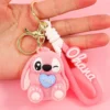 Halloween Stich Schlüsselbund Cartoon Anime Anhänger PVC Schlüsselbund Halter Auto Schlüsselring Handy Tasche Hängen Schmuck Kinder Geschenke 4
