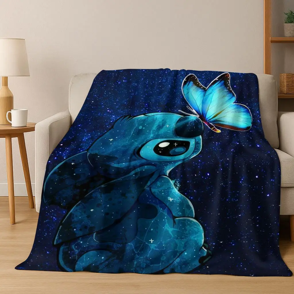 Niedliches Stitch-Monster 2026-Cartoon-Flanelldecke im neuen Stil, warme und gemütliche weiche Überwurfdecke für Zuhause, Schlafzimmer, Bett, Sofabezug, Kind 6