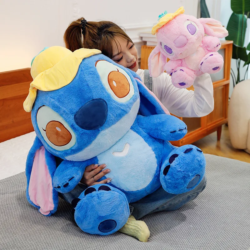 Disney Kawaii Lotusblatt Stich Plüschtier Großes Engelskissen Weiche Kuscheltiere Puppe Mädchen Geschenk Freundin Valentinstag Geschenk 2