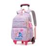 Großer Rucksack mit Stich, Anime-Motiv, bedruckt mit Rollen, Trolley-Schultasche, lässig, für Reisen, Pendeln, Rucksack für Frauen und Mädchen 5