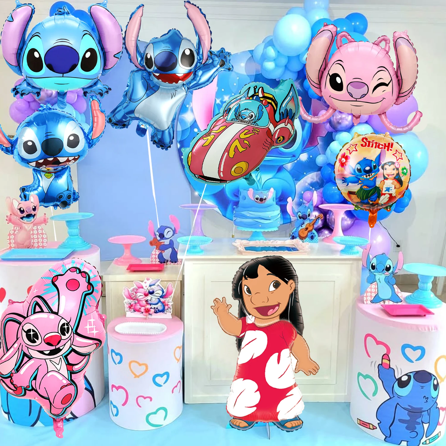 Stitch Party-Dekorationen, 8 Stück Stitch-Folienballons – Stitch Party-Folienballons und Lilo Angel-Folienballons für Stitch-Party 1