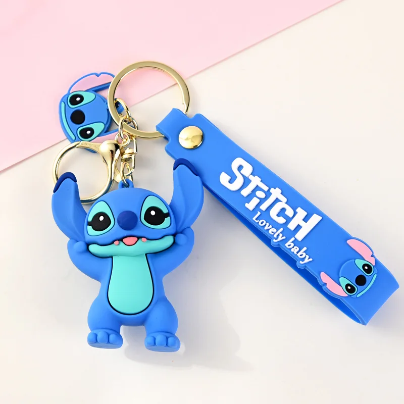 Disney Anime Stich Schlüsselanhänger Niedliche Figur Puppe Rucksack Anhänger Auto Schlüsselanhänger Zubehör Schultasche Anhänger Spielzeug Geschenk für Kinder 2