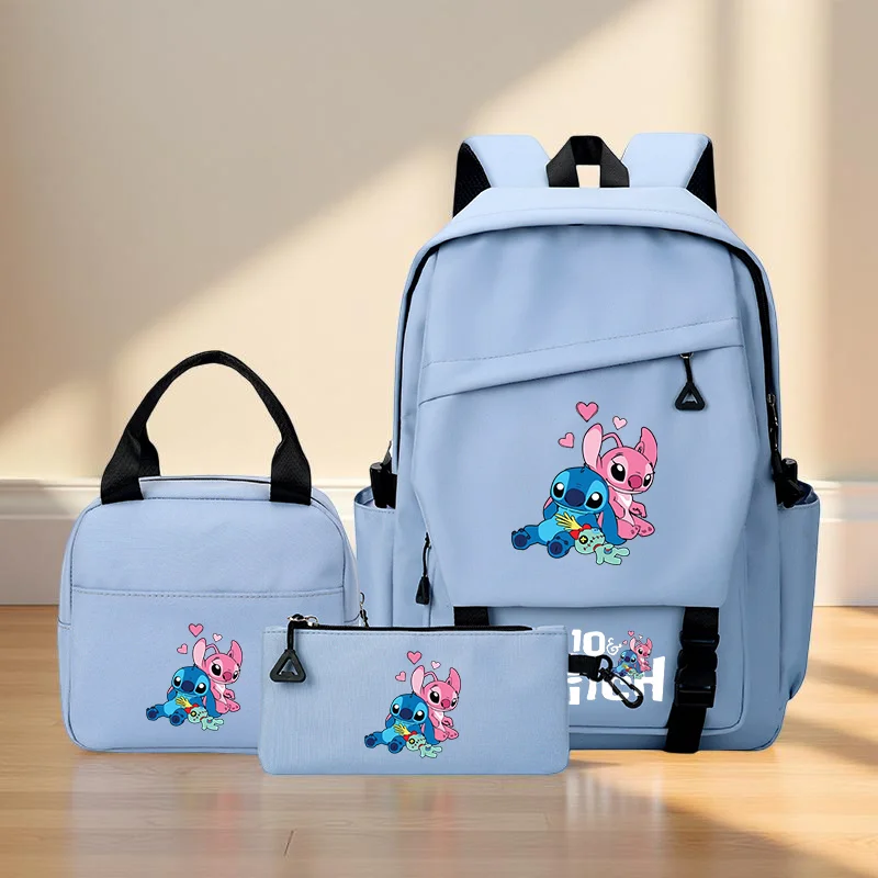 Stitch-Rucksack mit großem Fassungsvermögen, Cartoon-Preppy-Nylontasche, Einkaufstasche und Federmäppchen für den täglichen Pendelverkehr und den Schulanfang, auf Reisen