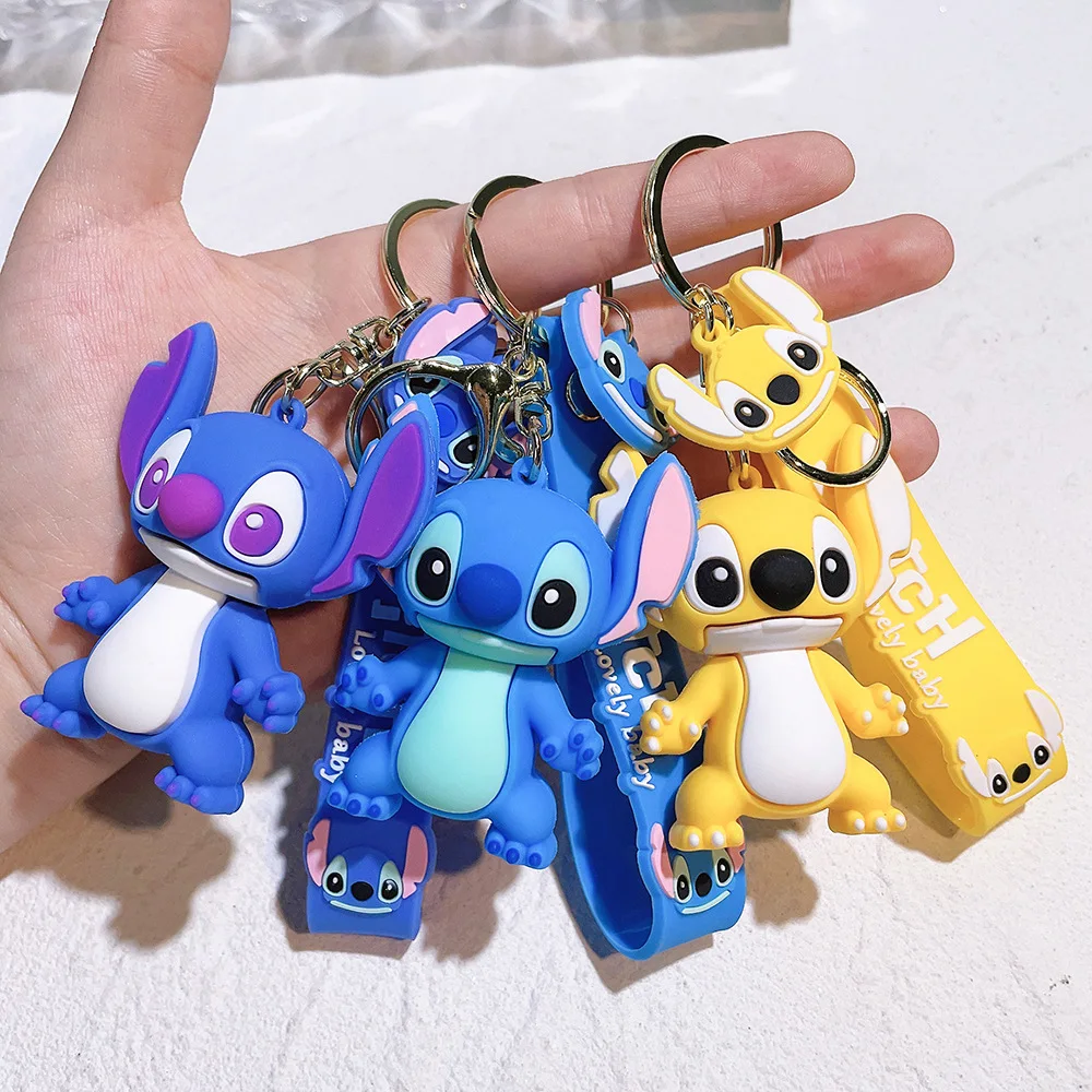 Neue Disney Lilo & Stitch Schlüsselbund Anime Cartoon Mickey Maus Minnie Nette Puppe Schlüsselring Ornament Schlüssel Kette Anhänger Kinder Spielzeug Geschenke 2