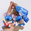 Cartoon Disney Lilo & Stitch Silikon Anhänger Schlüsselanhänger für Frauen Männer Fans Schöne Blau Lila Stich Engel Schlüsselanhänger Geschenk Großhandel 2