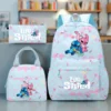 Stitch-Rucksack-Set, adrettes Nylon mit verstellbaren Trägern, Tablettenfach, inklusive Handtasche und Federmäppchen für den täglichen Weg zur Arbeit 6
