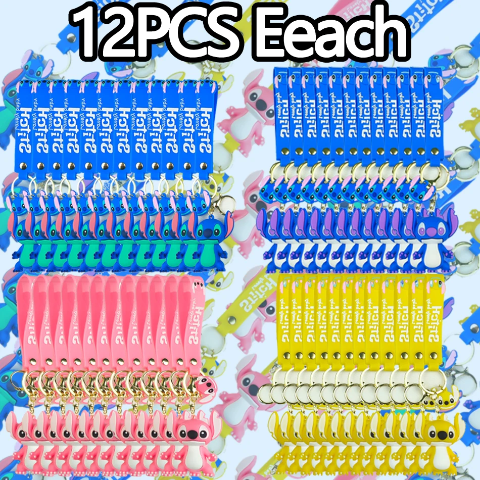 NEUE 2025 Heiße verkäufe 12/20PCS Großhandel Animation Disney Schlüsselbund ACG Stich Neue Cartoon Schlüsselbund Anhänger Auto Spielzeug kinder Geschenk