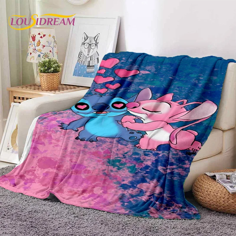 Cartoon Cute Stitch Disney Monster Decke, weiche Überwurfdecke für Zuhause, Schlafzimmer, Bett, Sofa, Picknick, Reisen, Büro, Abdeckung, Decke für Kinder 6