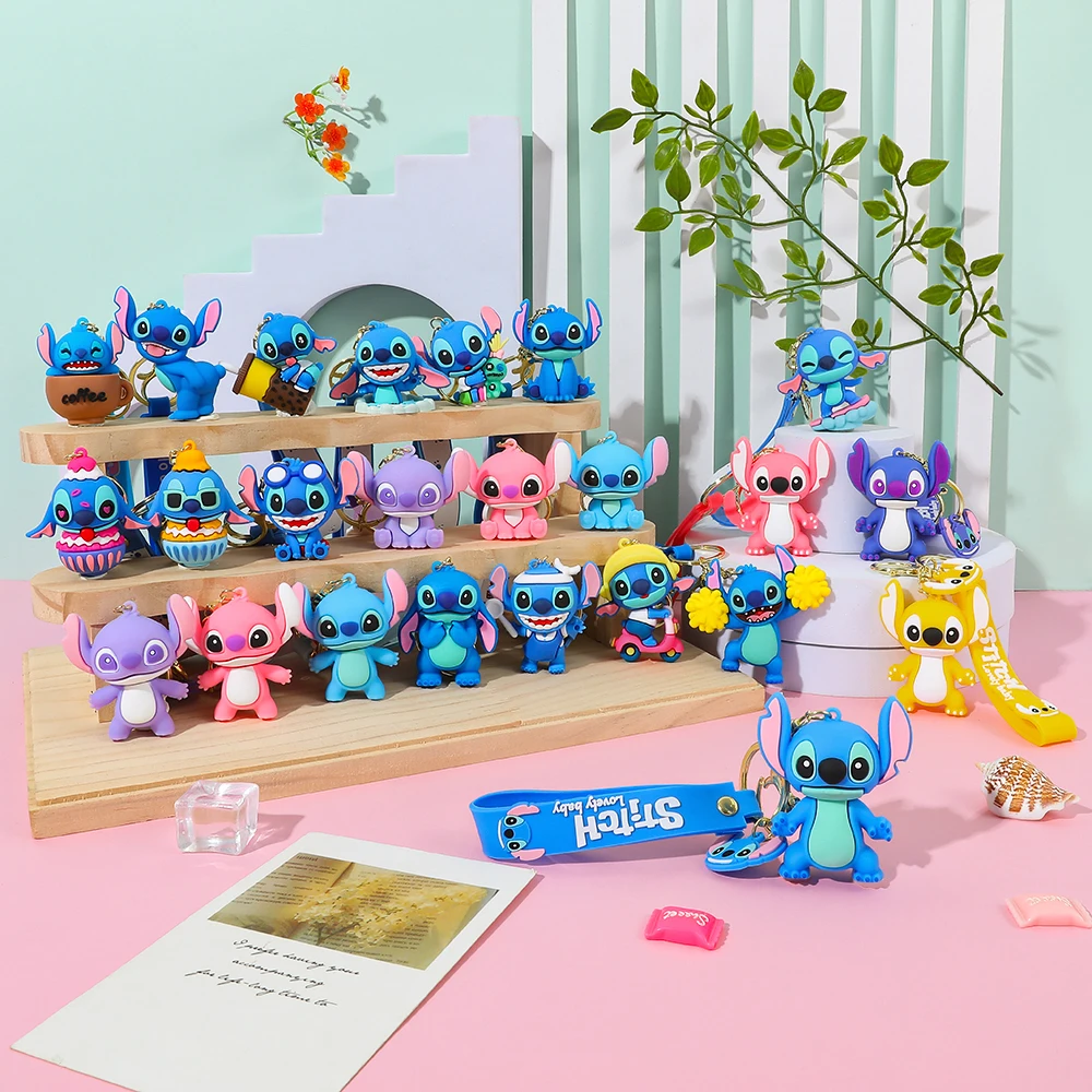 24-teiliges Kawaii Stitch-Figuren-Schlüsselanhänger-Set – süßer Sammlerschlüssel für Tasche, Schlüssel, Desktop-Dekoration, Auto-Ornamente, Weihnachtsgeschenk 6