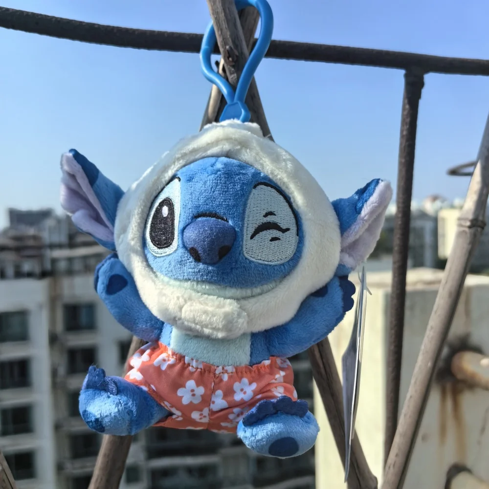 Disney Cartoon Stich Plüsch Anhänger niedlich schöne Rucksack Tasche Auto gefüllt Schlüssel bund weiche Plüsch Puppen Schlüssel ring Jungen Mädchen Geschenk 6