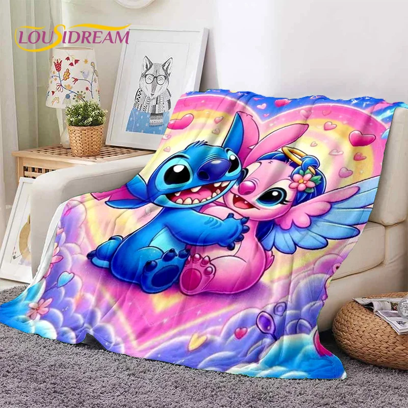 Cartoon Cute Stitch Disney Monster Decke, weiche Überwurfdecke für Zuhause, Schlafzimmer, Bett, Sofa, Picknick, Reisen, Büro, Abdeckung, Decke für Kinder 5