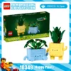 Lego-Bausteine 10349, fröhlicher Topf, Mini-Pflanzen, kleine grüne Pflanzen, Blumenstrauß-Serie, zusammengebautes Spielzeug für Kinder, Geschenk 1