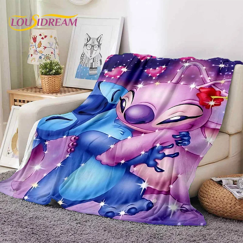 Cartoon Cute Stitch Disney Monster Decke, weiche Überwurfdecke für Zuhause, Schlafzimmer, Bett, Sofa, Picknick, Reisen, Büro, Abdeckung, Decke für Kinder 4