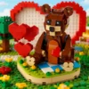 Lego Block Square Head Serie 40462, Valentinstag, kleiner Bär, Jungen und Mädchen, Puzzle, Bausteine, Spielzeug, Geschenk 3