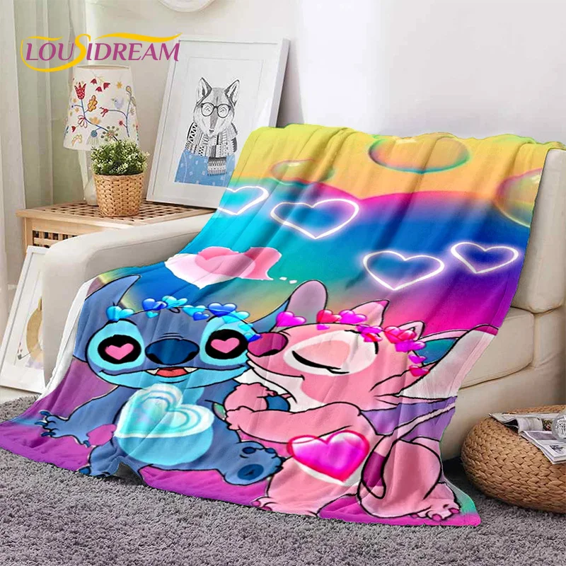 Cartoon Cute Stitch Disney Monster Decke, weiche Überwurfdecke für Zuhause, Schlafzimmer, Bett, Sofa, Picknick, Reisen, Büro, Abdeckung, Decke für Kinder 2
