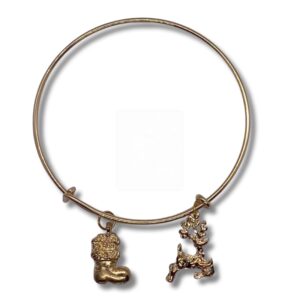 Goldenes Weihnachtsarmband mit Stiefel & Rentier