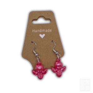 Weihnachts-Ohrringe „Engel“ – Rosa