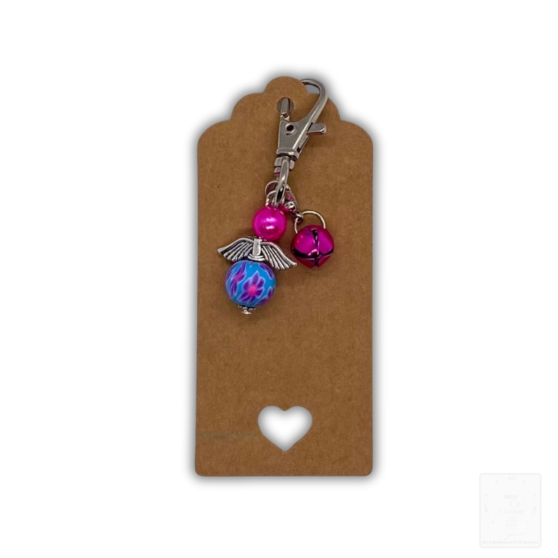 Schutzengel-Anhänger – Pink & Blau mit Glöckchen