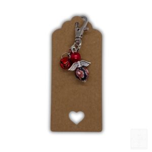 Schutzengel-Anhänger – Rot & Schwarz mit Glöckchen